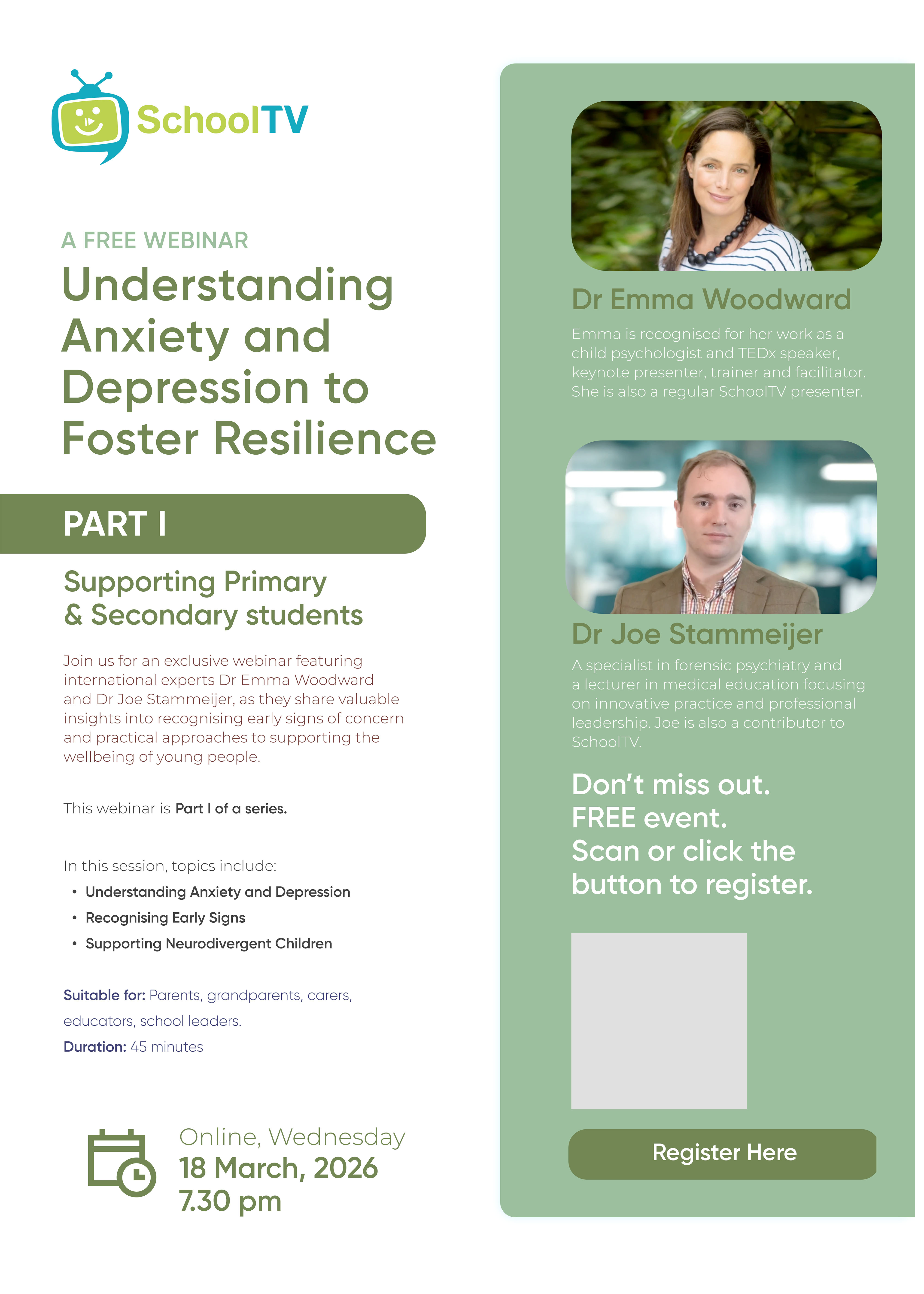 Understanding Anxiety and Depression to  Foster Resilience (Part I)
